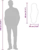 A diagram showing the dimensions of a product in relation to a human silhouette. Anteprima dell’immagine prodotto