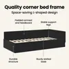 vidaXL Sommier d'angle avec tête de lit noir 100 cm x 200 Voir les images du produit 6