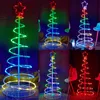 A collage of five images showing different LED spiral Christmas trees with multi-colored lights and a star topper. Anteprima dell’immagine prodotto