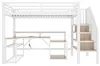 Hochbett 90 x 200 cm mit Schreibtisch, Stauraumtreppe, Produktbild-Vorschau 9