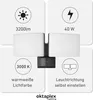 A diagram showing the features of an LED outdoor wall light, with the product itself in the center. Produktbild-Vorschau