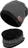 Kinder Wintermütze & Schal Set, warme Strick-Beanie mit Produktbild-Vorschau 1