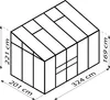 Isometric diagram of a greenhouse with dimensions indicated. Produktbild-Vorschau