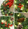 40 cm Weihnachtskranz mit Lichtern, vorbeleuchtete Produktbild-Vorschau 2