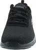 A close-up, front-facing view of a black Skechers women's sneaker. Voir les images du produit