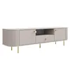 AX LIVING TV-Schrank Halay Beige, 2 Türen & 1 Schublade Produktbild-Vorschau 3