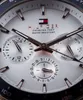 A close-up view of a Tommy Hilfiger watch face, showing the sub-dials and branding. Anteprima dell’immagine prodotto