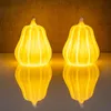 2er Set LED Kürbis Weiß H11cm mit Timer Porzellan Tischdeko Produktbild-Vorschau 4