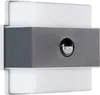 A product shot of an outdoor LED wall light with a motion sensor. Produktbild-Vorschau