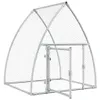 vidaXL Klatka dla kurcząt srebrna 100x105x120 cm Stal Podgląd zdjęcia produktu 4
