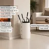 Kaminbesteck Set Leder Altweiß - Kaminwerkzeug Schwarz - Produktbild-Vorschau 4