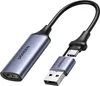 A Ugreen video capture card with HDMI, USB-C, and USB-A connectors. Náhled obrázku produktu