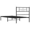 A black metal bed frame with a decorative headboard is shown against a white background. Náhled obrázku produktu