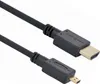 A close-up shot of an HDMI cable with two different sized connectors. Produktbild-Vorschau