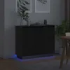 vidaXL Buffet LED noir aspect chêne 90 x 32 x 75 cm Voir les images du produit 6