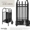 Porte bûches avec pelle, balai et tisonnier - noir Voir les images du produit 3