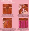 An instructional graphic showing how to apply tape-in hair extensions. Anteprima dell’immagine prodotto
