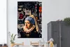 MuchoWow® Poster Mädchen mit Perlenohrring - Tattoo - Gold Produktbild-Vorschau 2