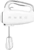 A white Smeg hand mixer with a chrome handle, shown in profile against a white background. Podgląd zdjęcia produktu