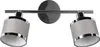 Deckenstrahler 52cm breit 2-flammig Stoffschirme Grau Produktbild-Vorschau 6