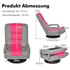 Diagram showing dimensions and features of a floor chair. Produktbild-Vorschau