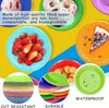 DIY Bunt Pappteller, 100 Stück Bunt Party Pappteller, Rund Produktbild-Vorschau 3