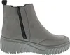 A single gray Chelsea boot with a thick, ridged sole is shown from the side against a white background. Produktbild-Vorschau