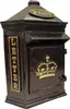 Retro Crown Post Box Briefkasten aus Metall in schwarz Produktbild-Vorschau 1
