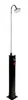 A black solar garden shower with a silver shower head and pole, standing on a white background. Náhled obrázku produktu