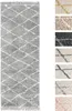 Hochflor Teppich Laufer 80 x 300 Silber Diamantmuster , Produktbild-Vorschau 1