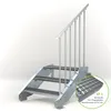 Stahltreppe 3 Stufen bis Höhe 64 cm, Laufbreite : 80 cm Produktbild-Vorschau 2