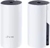 Two white cylindrical TP-Link Deco P9 mesh Wi-Fi units are shown against a white background. Produktbild-Vorschau