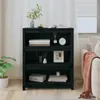 vidaXL Bücherregal Schwarz 80x35x97 cm Massivholz Kiefer - Produktbild-Vorschau 3