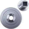 Two metal components, one a gear with teeth, the other a cylindrical piece with a square opening, are shown against a white background. Produktbild-Vorschau