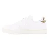 A side view of a white Adidas Advantage women's tennis shoe with a leopard print heel accent. Náhled obrázku produktu