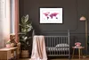 MuchoWow® Gerahmtes Poster Weltkarte - Rosa - Kompass 90x60 Produktbild-Vorschau 6