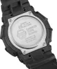 Close-up view of the back of a black Casio G-Shock watch, showing the metal case back with engraved text and logos. Anteprima dell’immagine prodotto