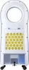 The back view of a white mobile air cooler. Produktbild-Vorschau