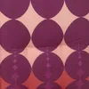 A close-up of a fabric pattern with large purple circles and smaller diamond shapes. Produktbild-Vorschau