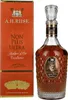 A bottle of A.H. Riise Non Plus Ultra Ambre d'Or Excellence rum and its accompanying box are displayed side-by-side against a white background. Produktbild-Vorschau