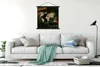 MuchoWow® Textilposter Weltkarte - Einfach - Blumen 90x90 Produktbild-Vorschau 3
