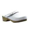 Damen Holzclogs aus Echtleder Weiß – Bequeme Produktbild-Vorschau 2