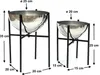DanDiBo Blumenhocker Metall mit Topf Schwarz Silber 2er Set Produktbild-Vorschau 2