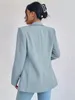 ASKSA Blazer Femme Revers Unicolore Cardigan Casual Manches Voir les images du produit 5