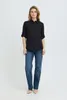 Oxmo OXAlfas Damen Bluse Tunika Hemdbluse Leinenmix Regular Produktbild-Vorschau 3