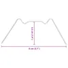 A diagram showing the dimensions of a greenhouse clip. Náhľad obrázku produktu