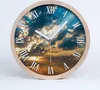 Holzuhr 20fi cm wanduhr - weiße Spitzen - Sonnenuntergang Produktbild-Vorschau 1
