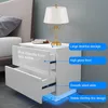 Iropro Table de nuit avec éclairage LED, blanc brillant en Voir les images du produit 5