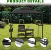 A backyard scene with a black grill gazebo and barbecue setup. Voir les images du produit