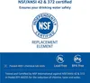 Marketing image showing NSF certification and product features for a water filter replacement element. Produktbild-Vorschau